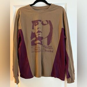 Taylor Swift Midnights Beige Long-sleeved Tee- Large